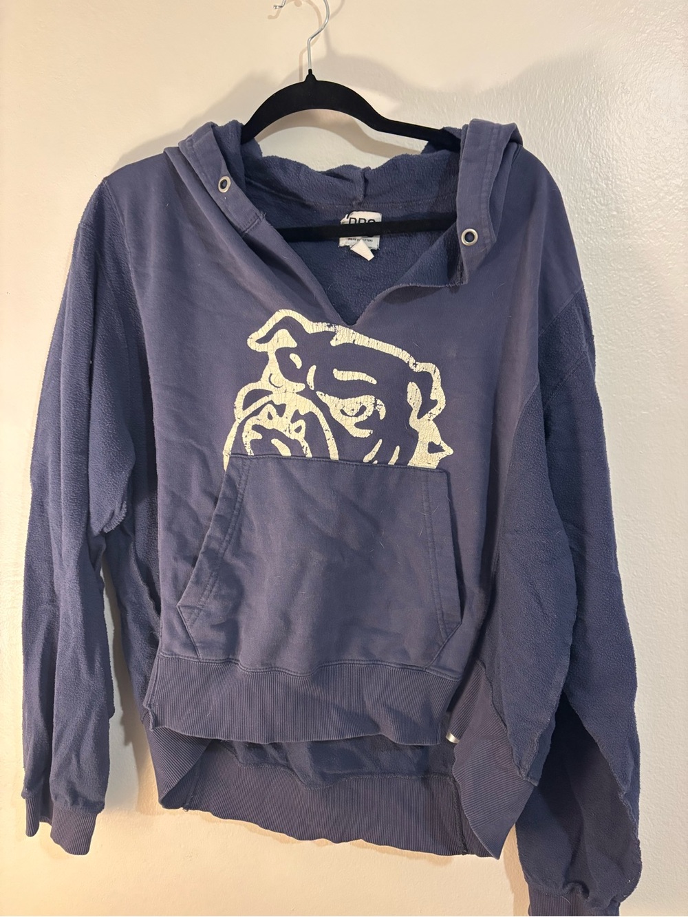 BDG Purple Pullover Hoodie with White Bulldog Graphic